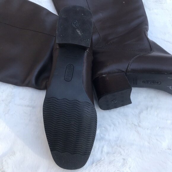 BLONDO SZ 8.5B  BROWNS LEATHER WINTER KNEE HIGH BOOTS LINED WATERPROOF US WOMENS - Picture 4 of 9